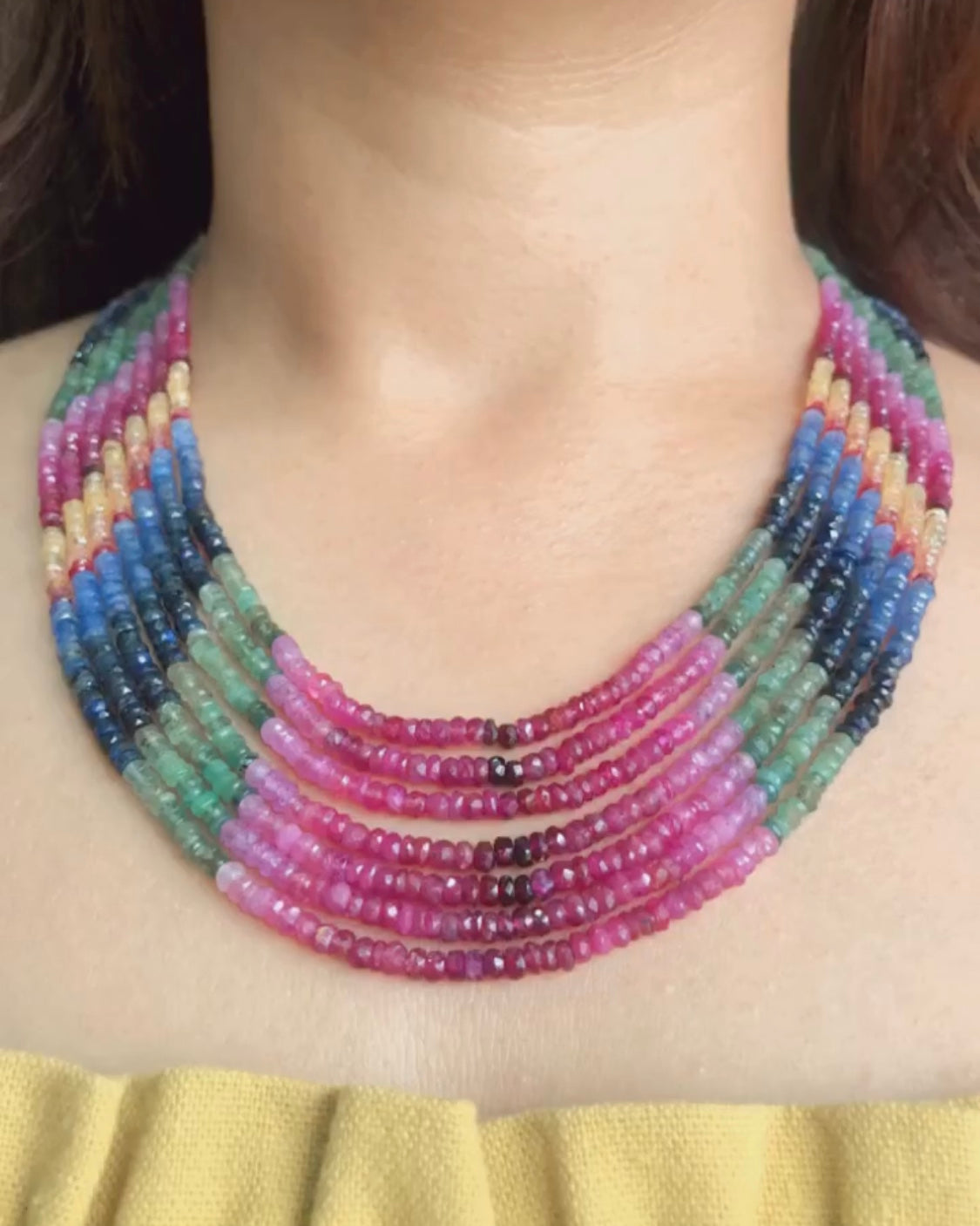 7 Layered Real Gemstone Necklace