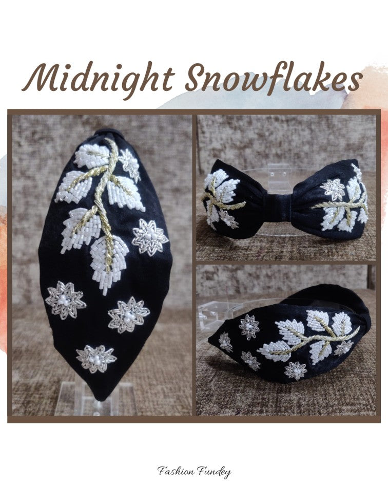 Black Snowflakes Headband