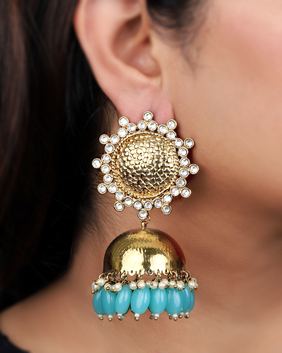 Blue Toshani Jhumkis
