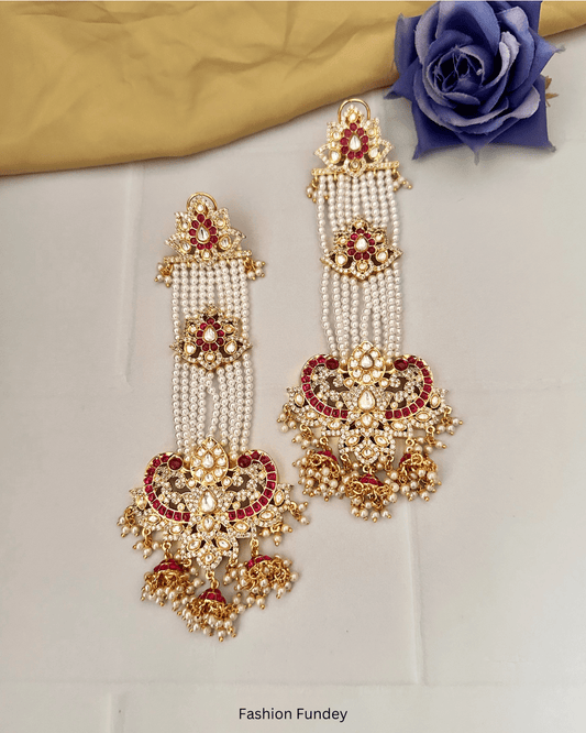 Red Kaafir Long Earrings