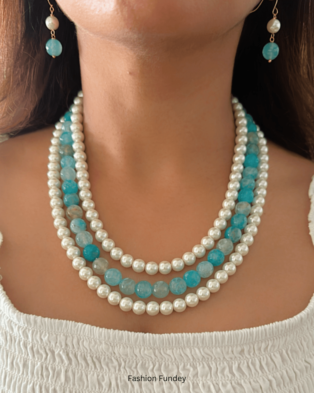 Blue Lila Layered Mala