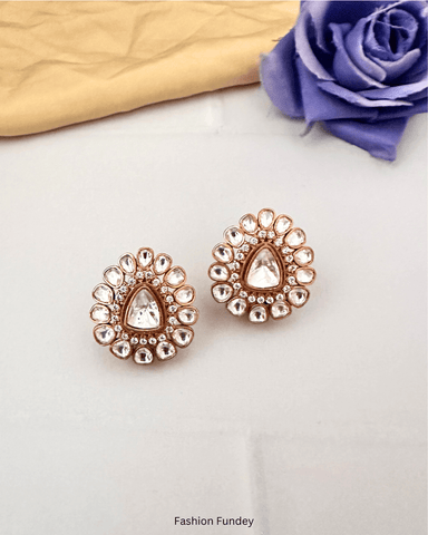 Kavya Moissanite Polki Studs