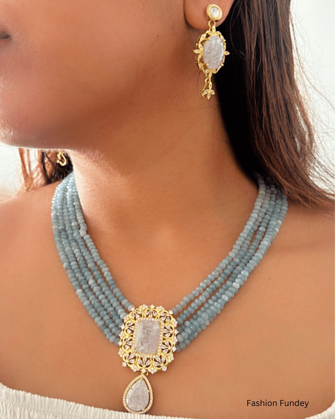 Ice Blue Soriya Stone Necklace