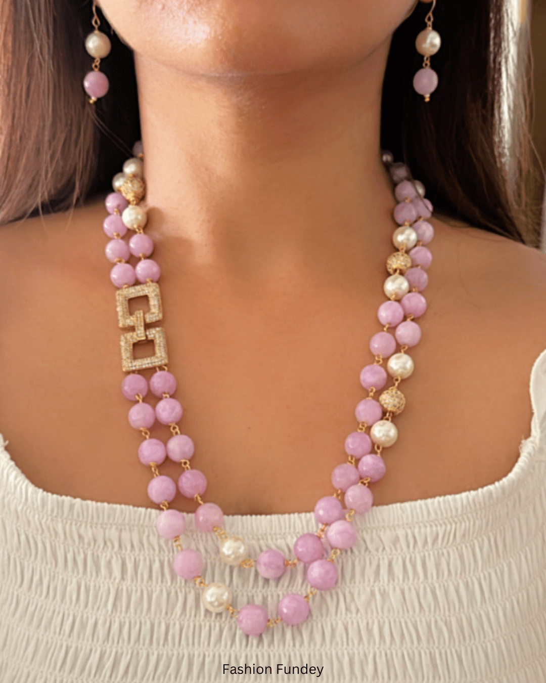 Purple-Pink Ravya Layered Mala