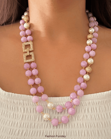 Purple-Pink Ravya Layered Mala