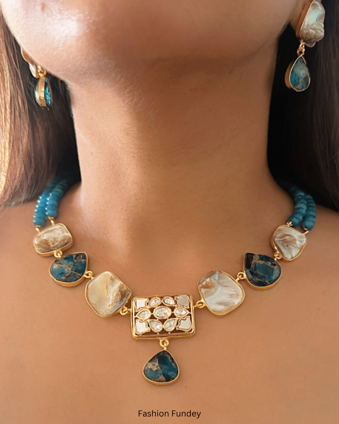 Blue Shama Pearl Necklace