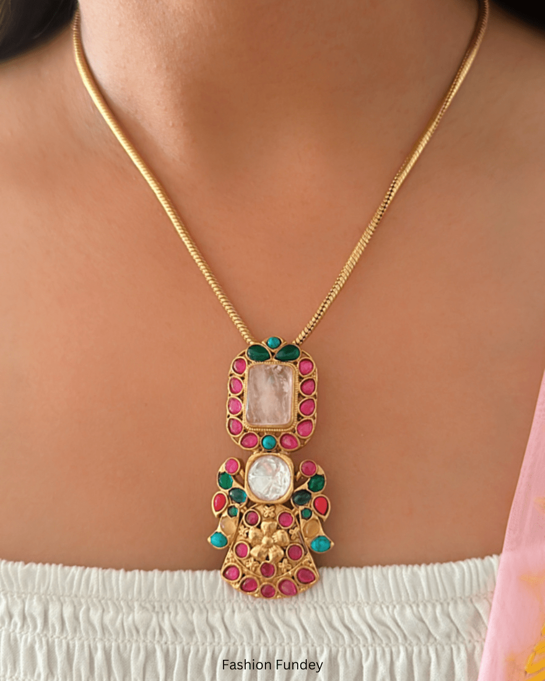 Pink Sakina Stone Pendant