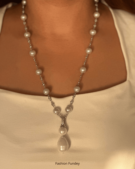 White Matsya Detachable Pearl Mala