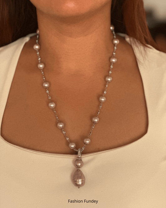 Pink Matsya Detachable Pearl Mala