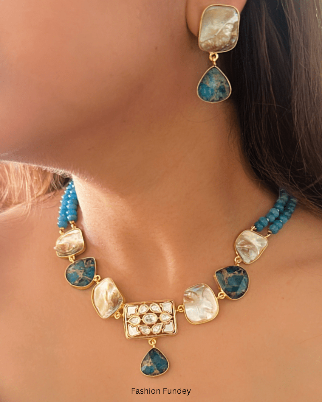 Blue Shama Pearl Necklace