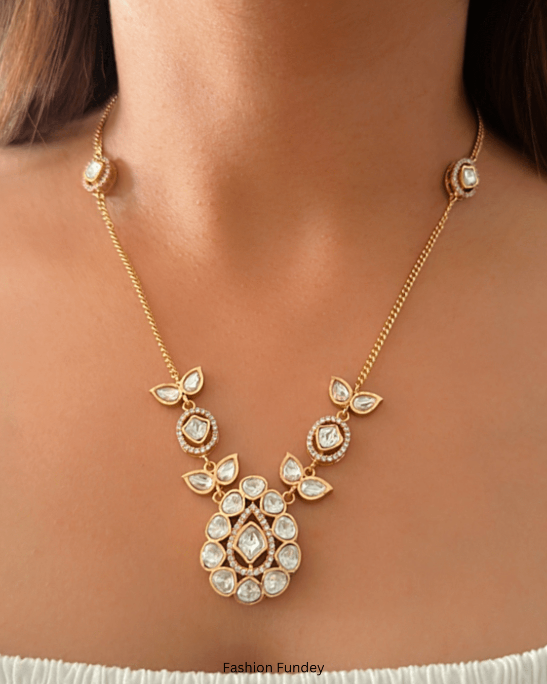 White Ragini Kundan Necklace