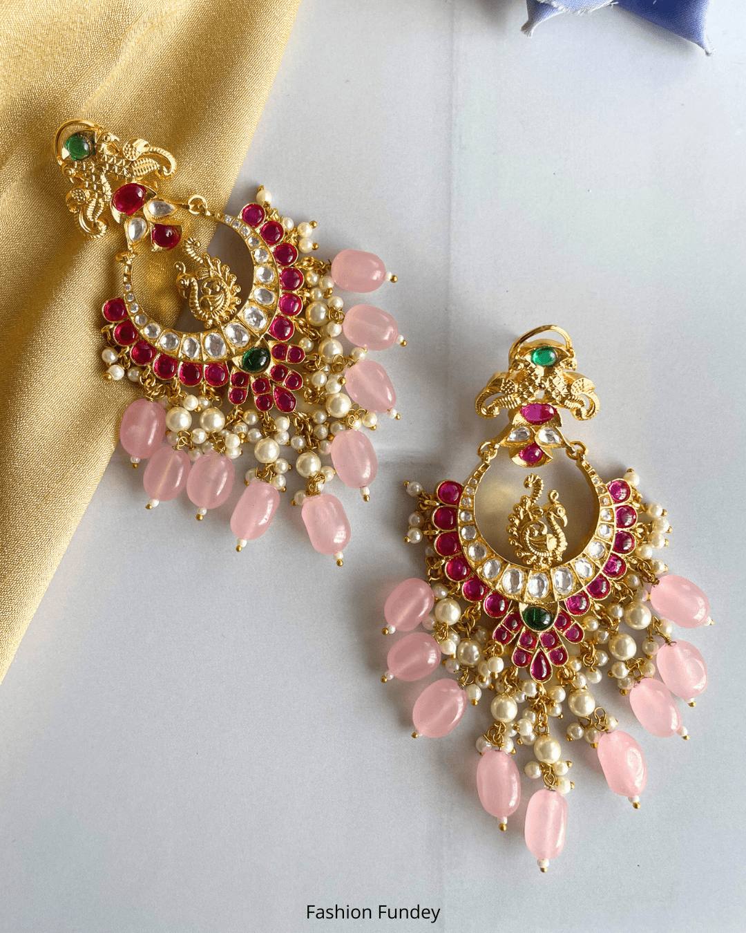 Red-Pink Mayur Chandbalis