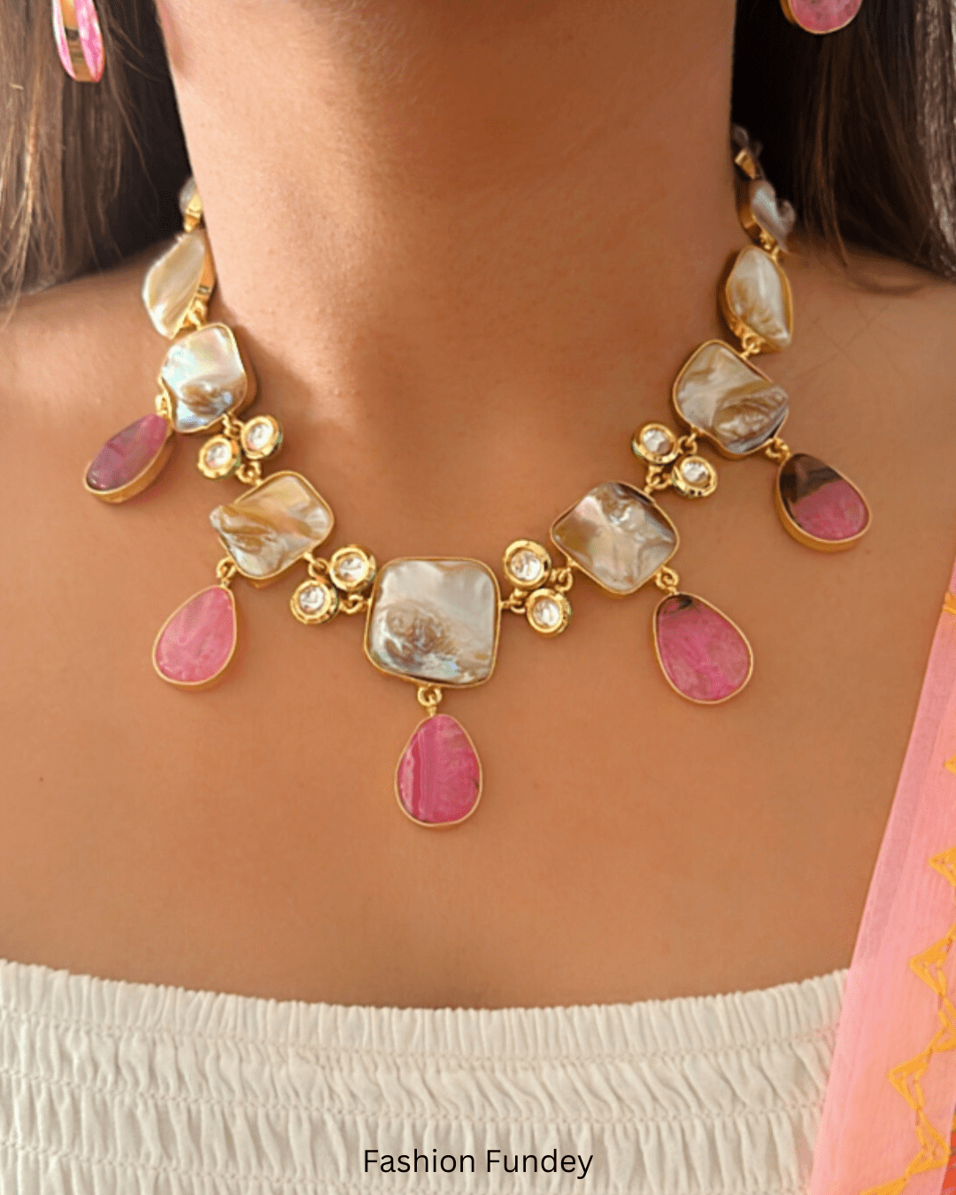 Pink Aabroo Pearl Choker