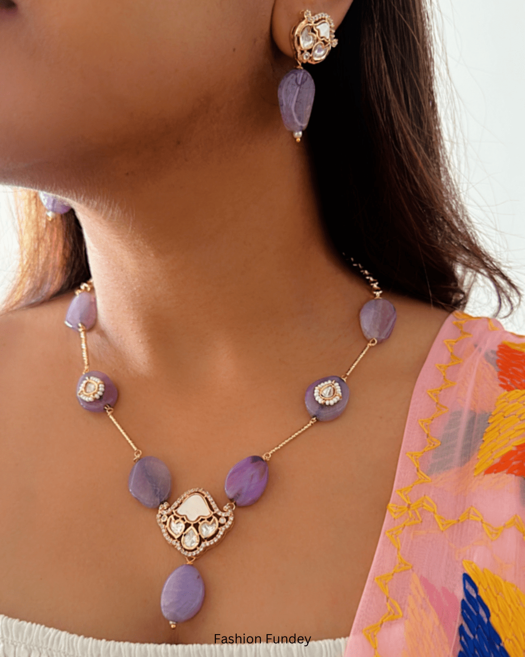 Purple Jemima Stone Necklace