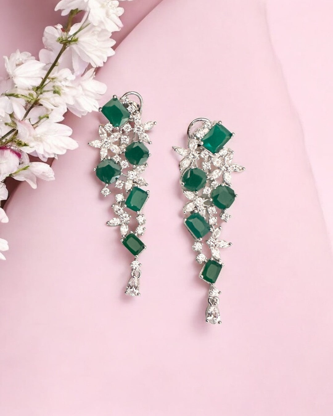 Green Shina Zirconia Danglers