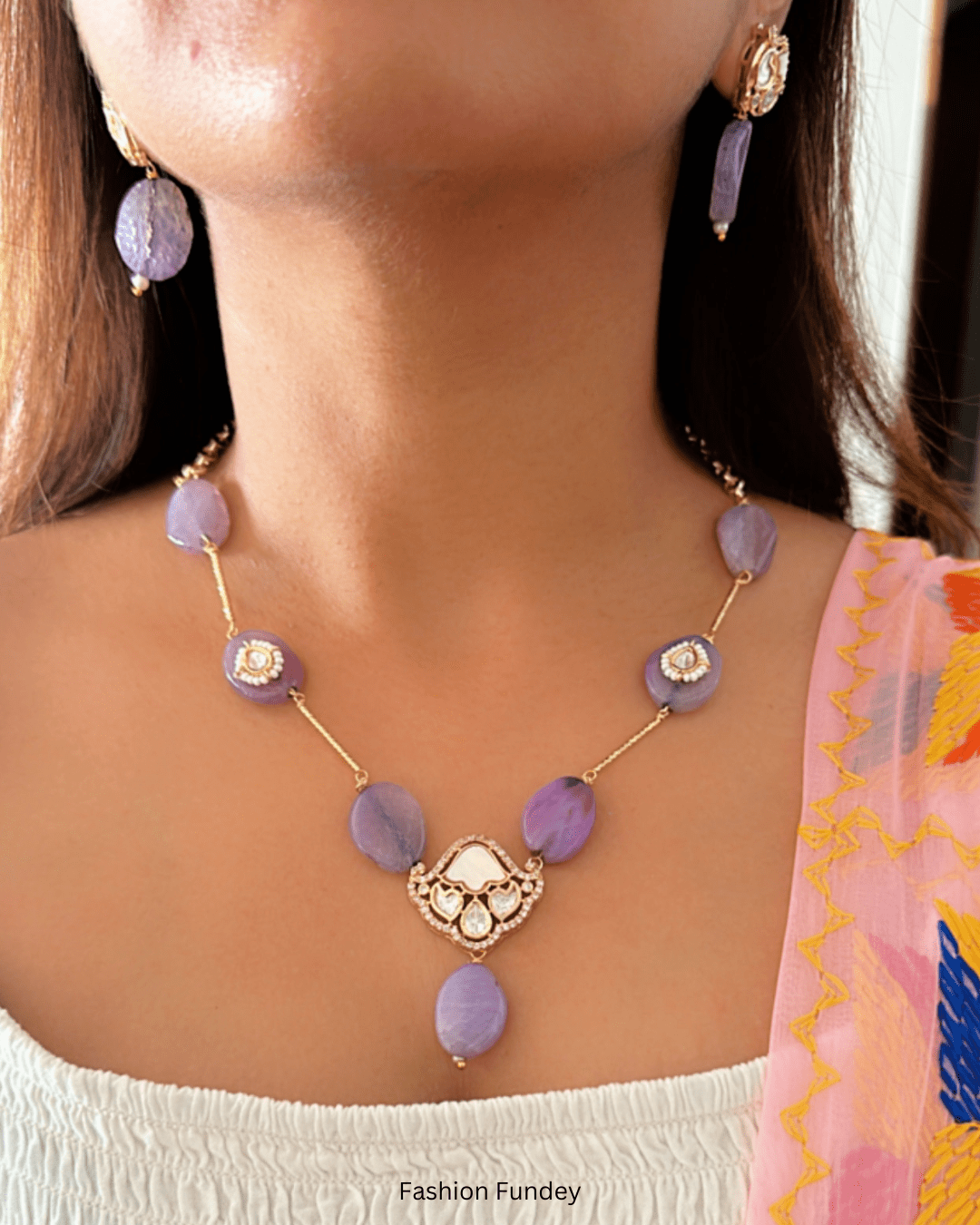 Purple Jemima Stone Necklace