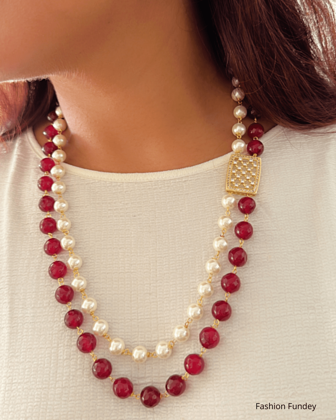 Ruby-Red Rati Layered Mala