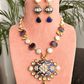 Blue Purple Pankhudi Pearl Pendant