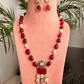Ruby Red Green Nargis Pearl Pendant