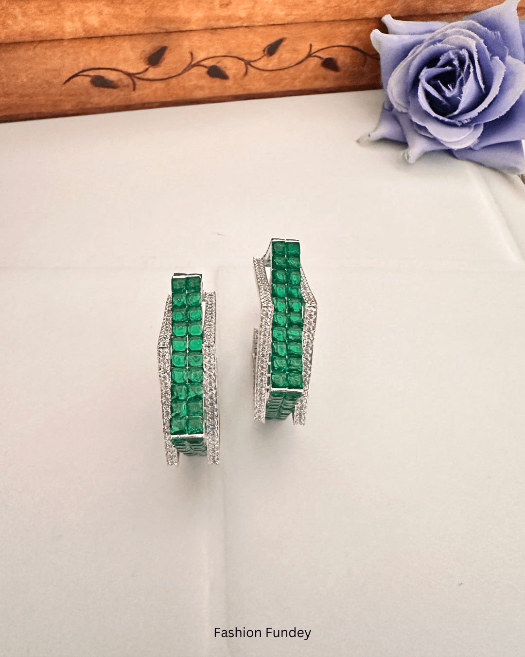 Green Eden Zirconia Hoops