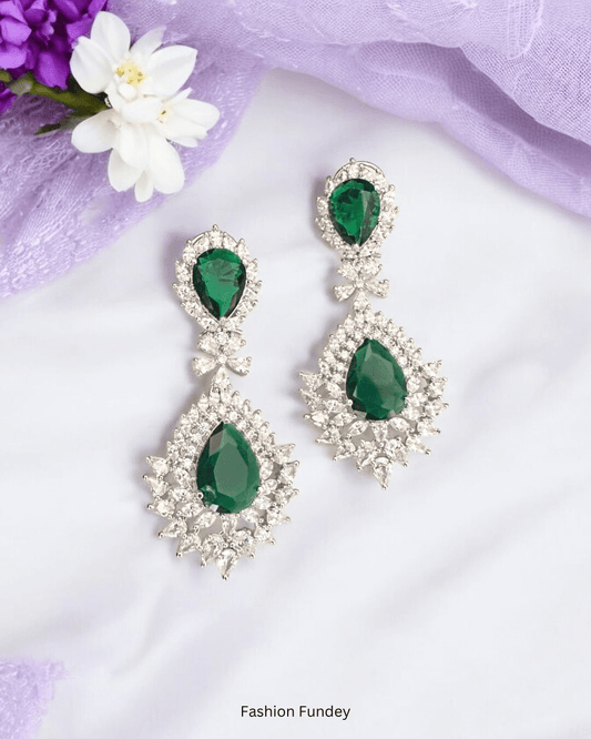 Green Cleo Zirconia Danglers