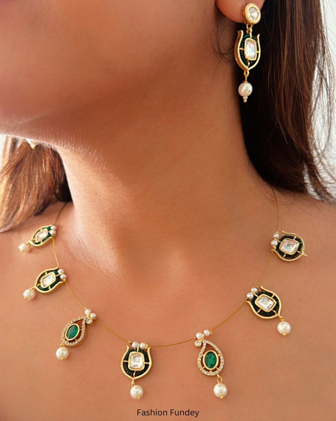 Green Samrah Kundan Choker