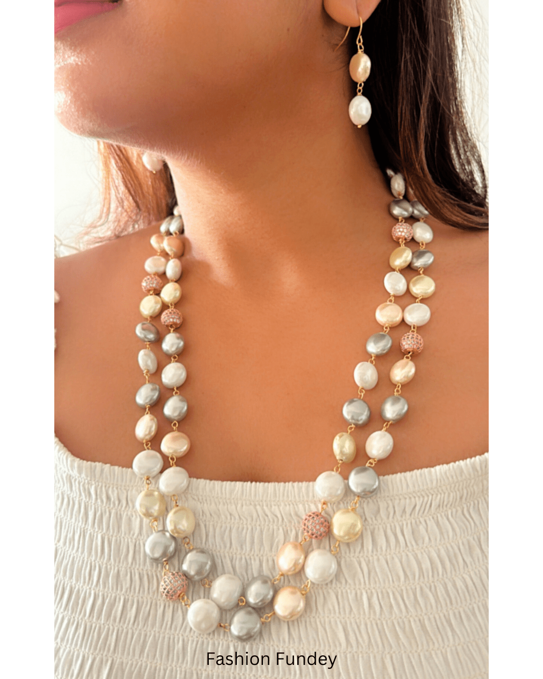 Light Multi Vienna Layered Pearl Mala