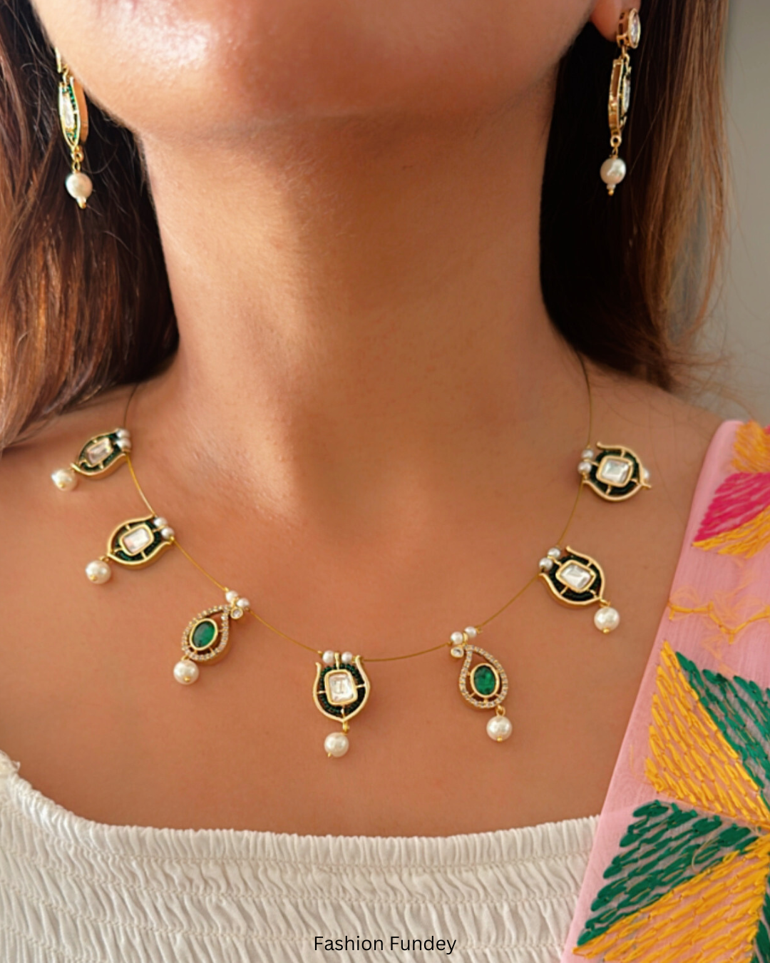 Green Samrah Kundan Choker