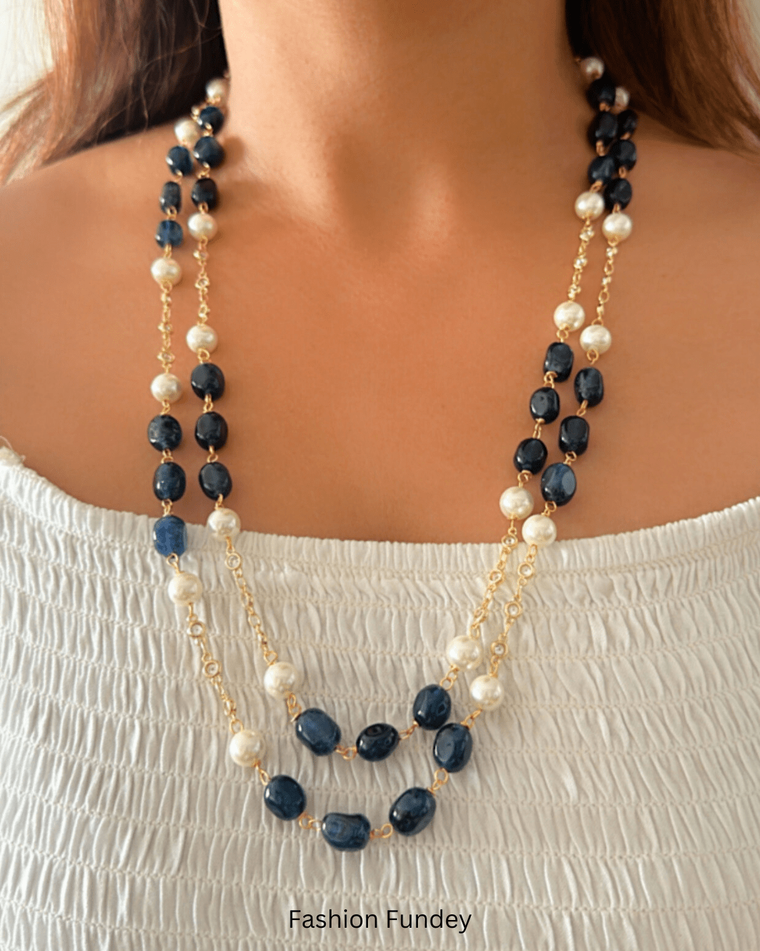 Dark Blue Raven Layered Mala