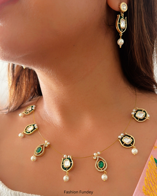 Green Samrah Kundan Choker