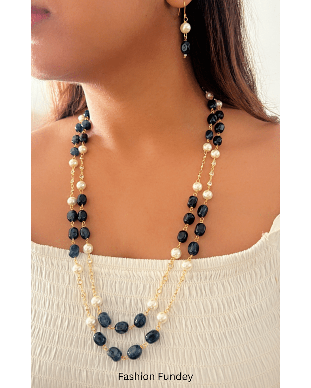 Dark Blue Raven Layered Mala