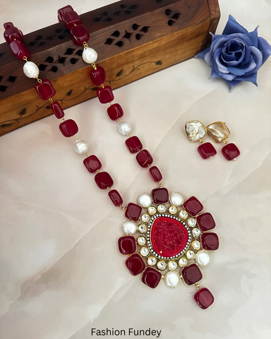 Ruby Red Miraya Pearl Pendant