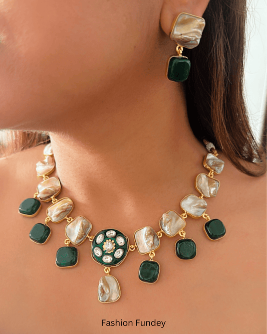 Green Jashvi Pearl Choker