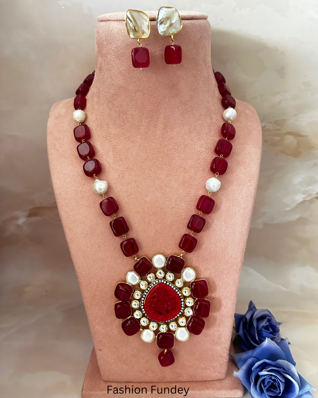Ruby Red Miraya Pearl Pendant