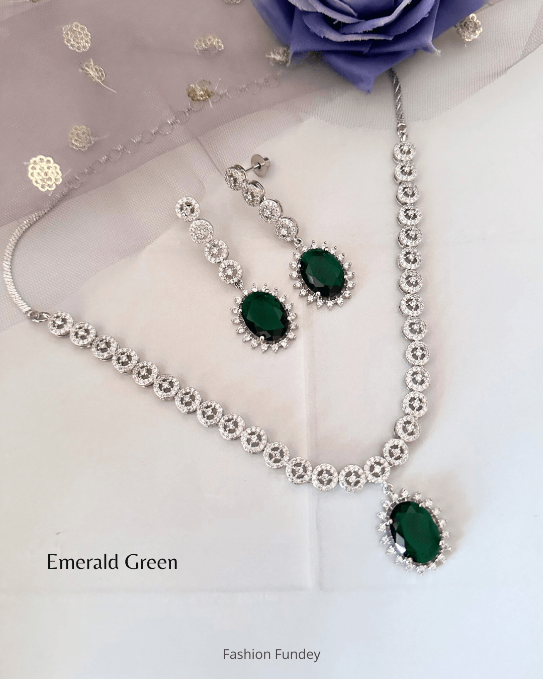 Emerald Green Abby Zirconia Necklace