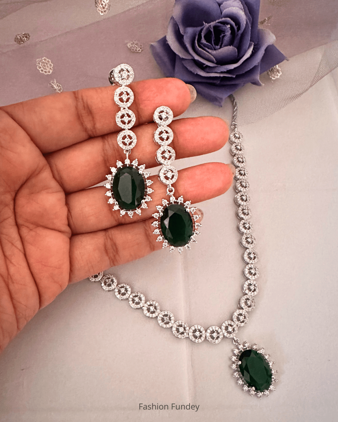 Emerald Green Abby Zirconia Necklace