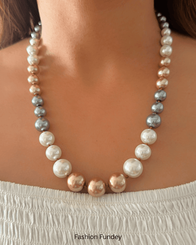 White-Gold-Grey Kerry Pearl Mala