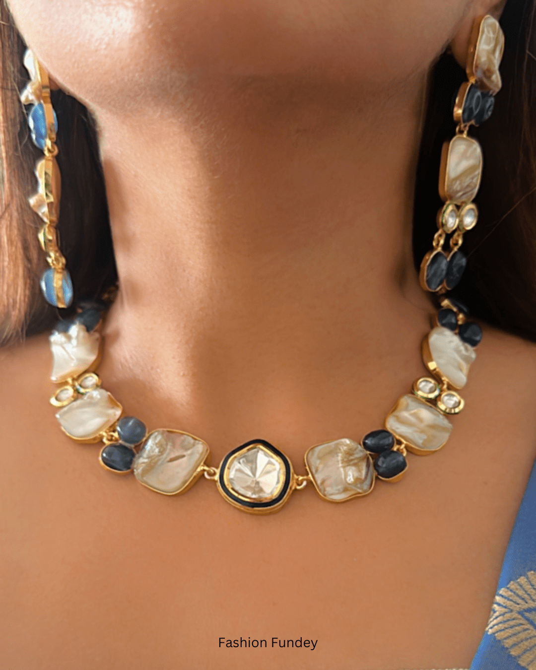 Blue Zelzah Pearl Choker