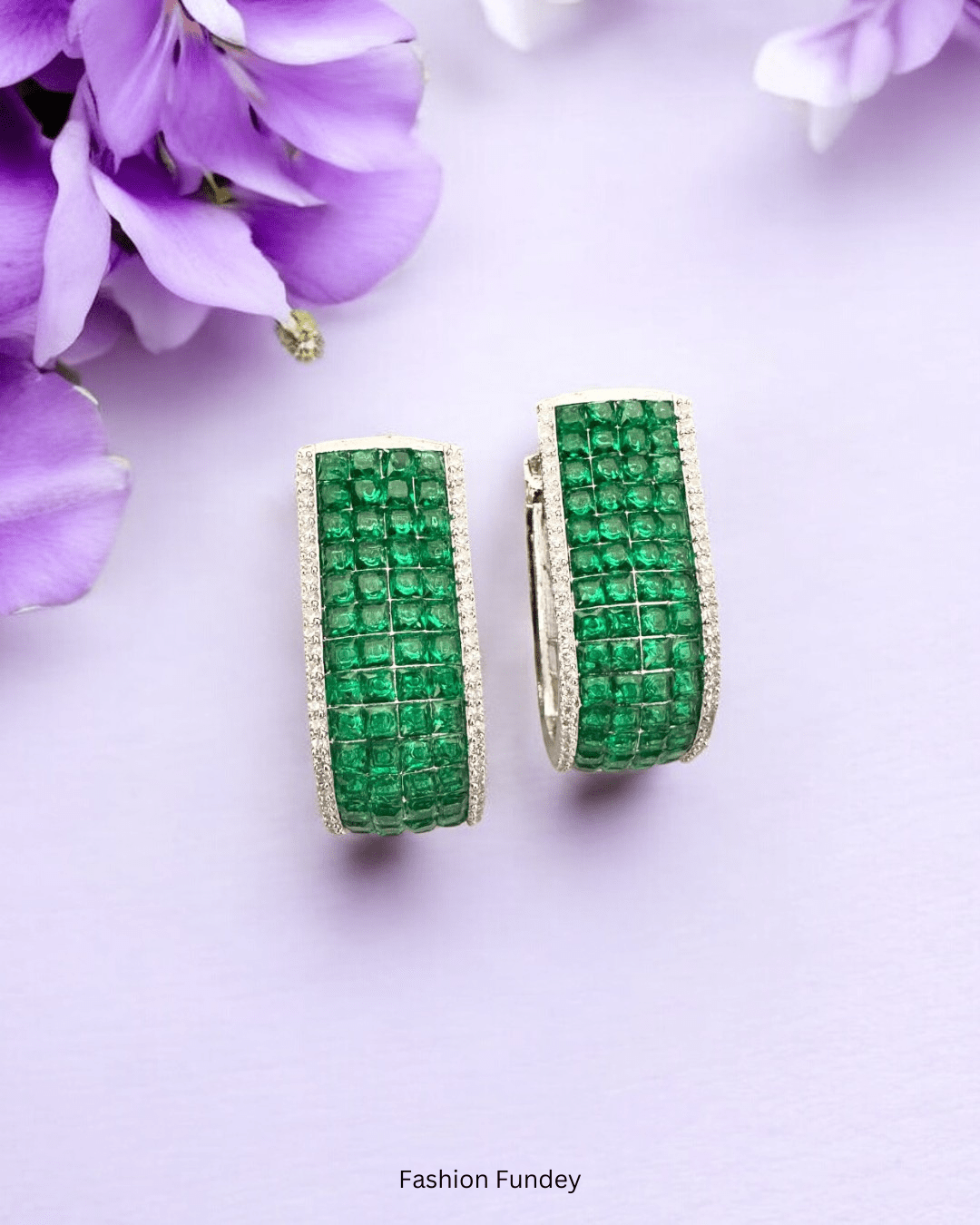 Green Yonna Zirconia Hoops