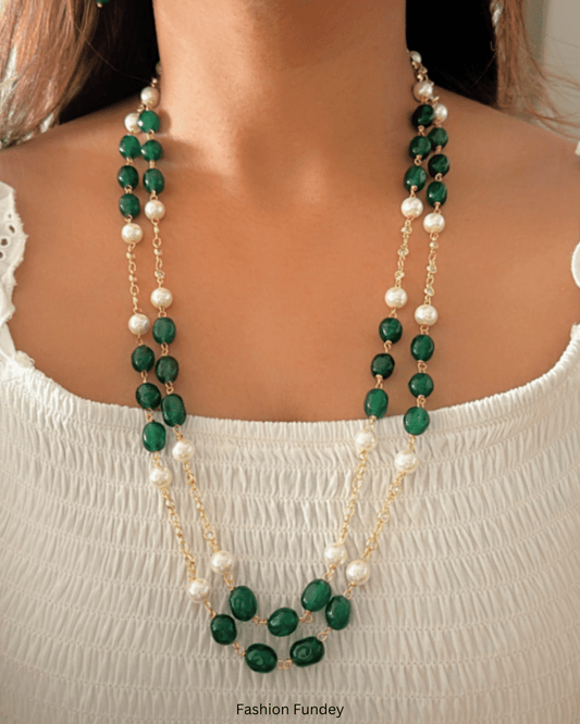 Emerald Green Raven Layered Mala