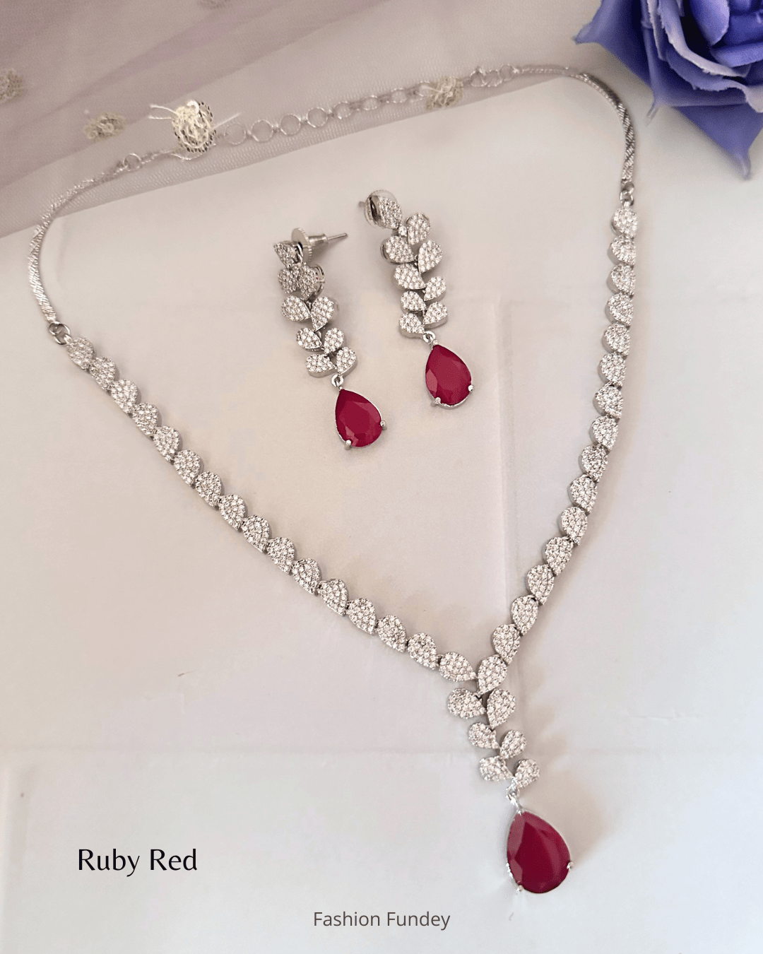 Ruby Red Tess Zirconia Necklace