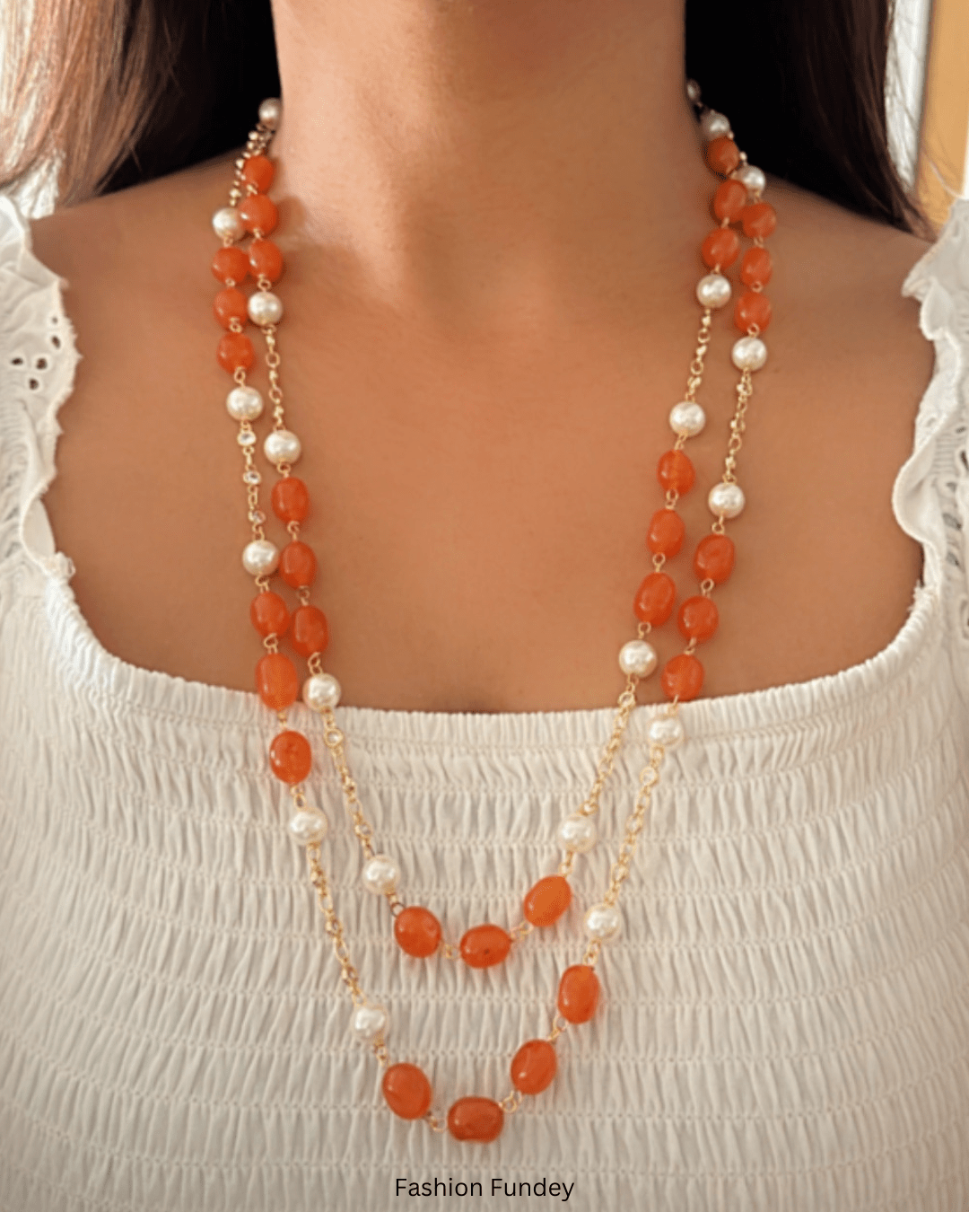 Orange Raven Layered Mala