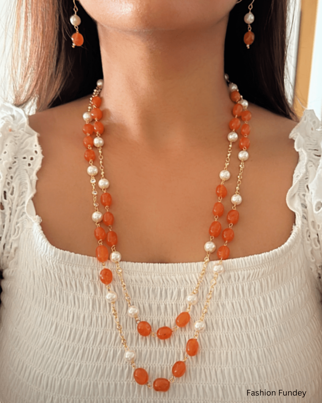 Orange Raven Layered Mala