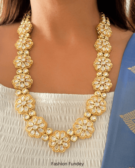 White Insa Kundan Rani Haar Necklace