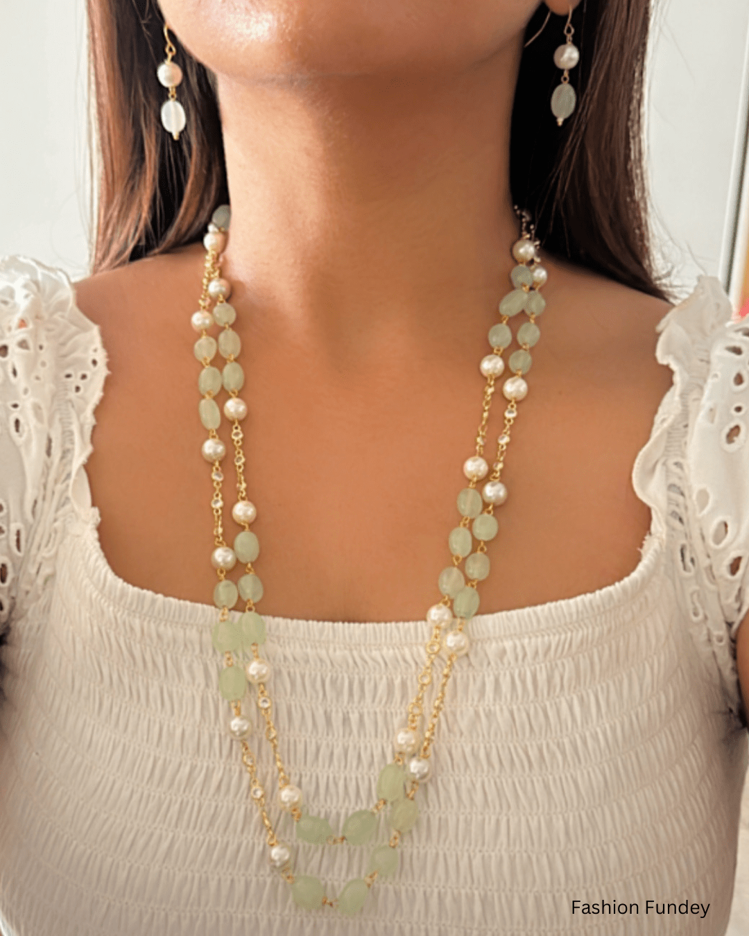 Mint Green Raven Layered Mala