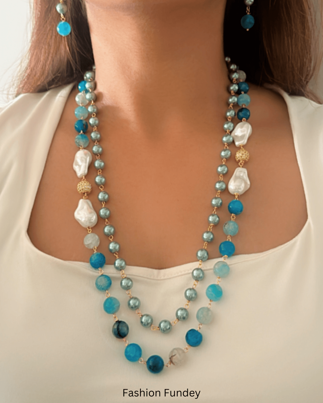 Blue Charvi Layered Mala