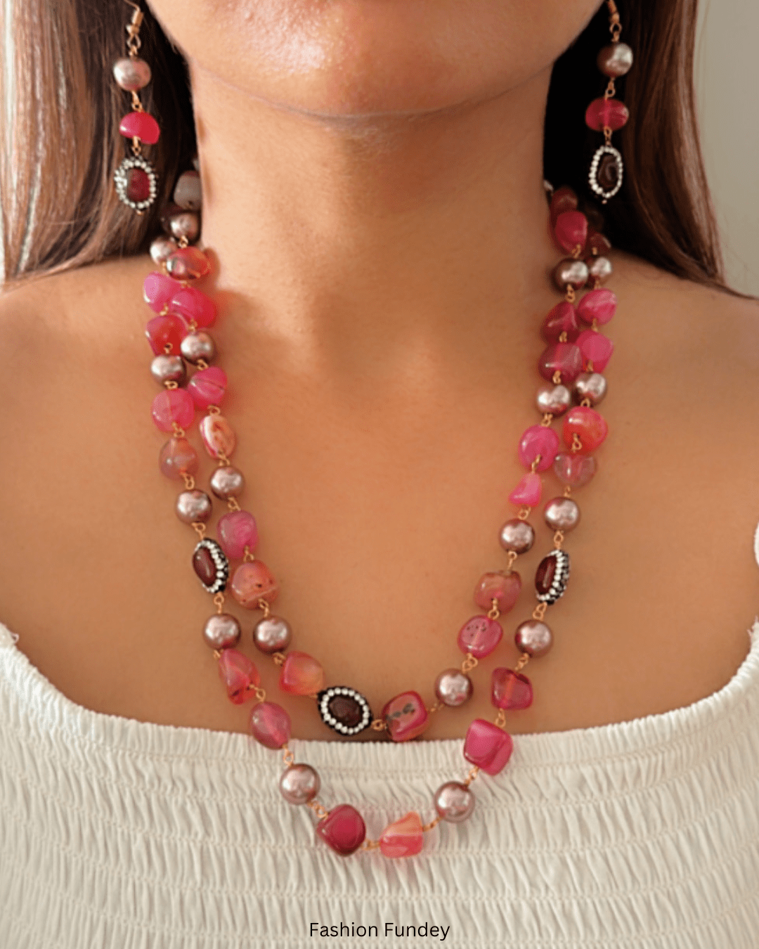 Red-Pink Pakhi Layered Mala