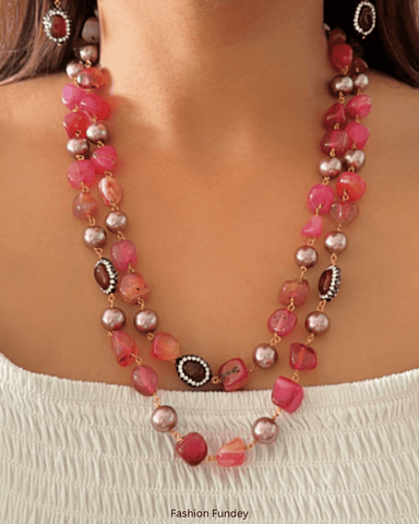 Red-Pink Pakhi Layered Mala