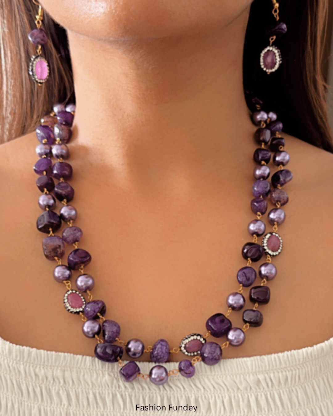 Purple Pakhi Layered Mala