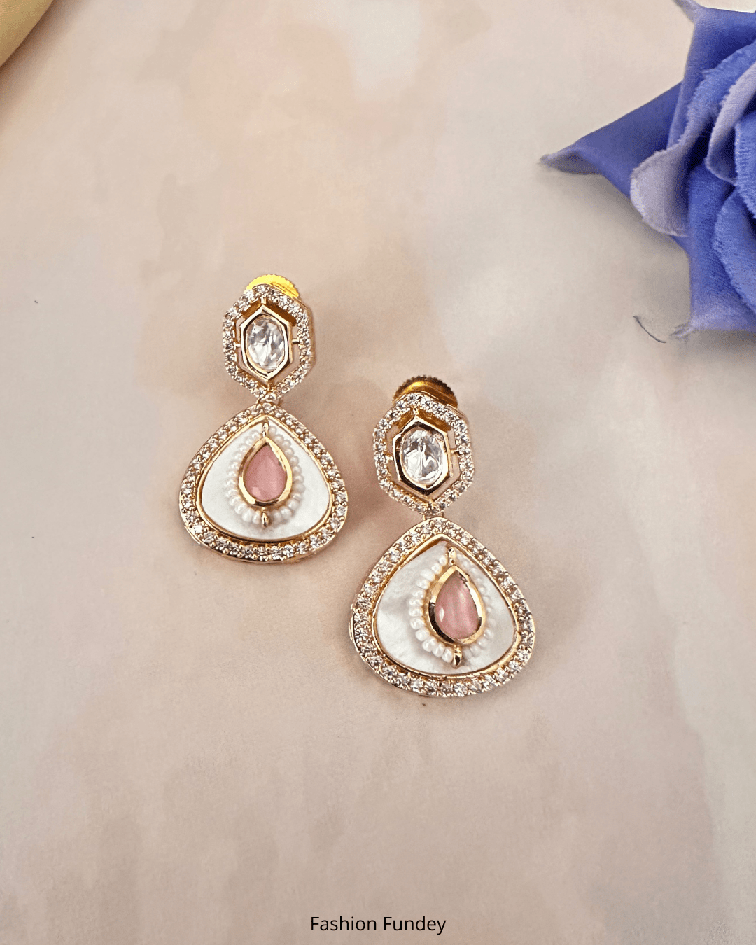 Pink Neya Pearl Earrings